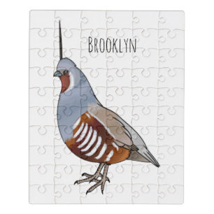Mountain quail bird cartoon illustration jigsaw puzzle
