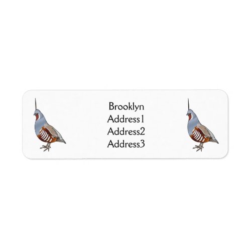 Mountain quail bird cartoon illustration label