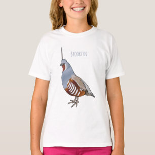 Mountain quail bird cartoon illustration T-Shirt