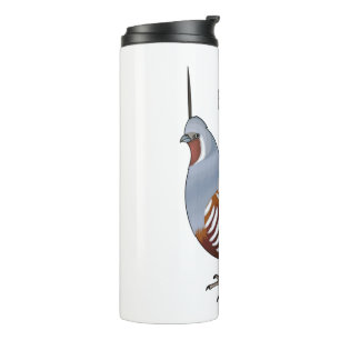 Mountain quail bird cartoon illustration thermal tumbler