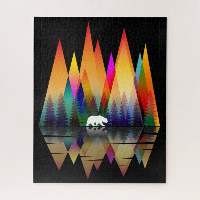 MOUNTAIN RAINBOW BEAR JIGSAW PUZZLE (Vertical)