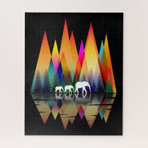 MOUNTAIN RAINBOW ELEPHANT JIGSAW PUZZLE
