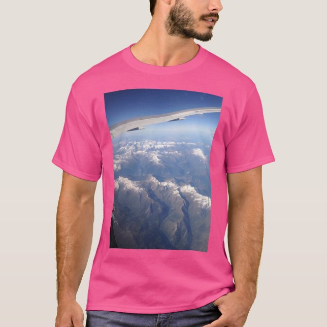 Mountain Range From A Plane Long T-Shirt (Front)