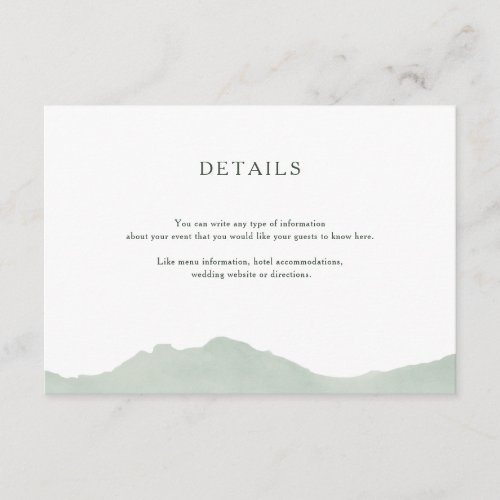 Mountain Range Insert Card