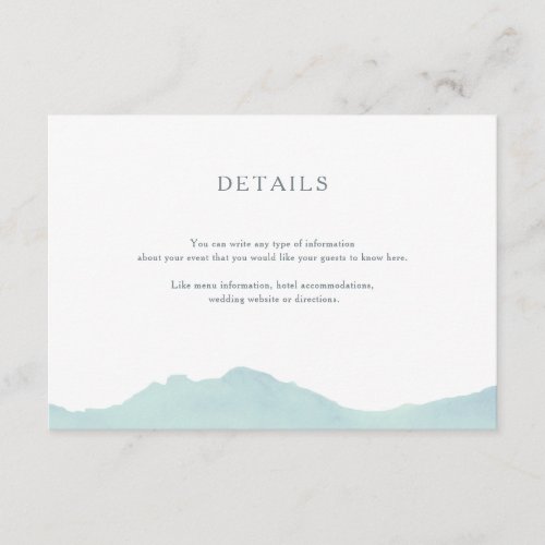 Mountain Range Insert Card