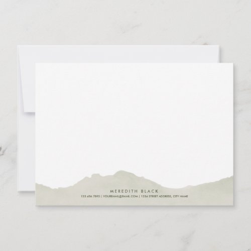 Mountain Range Personalized Stationery Flat Cards