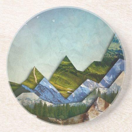 Mountain Range Sandstone Coaster