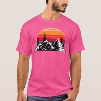 Mountain Range Sun Vintage Wildlife Nature Mountai T-Shirt