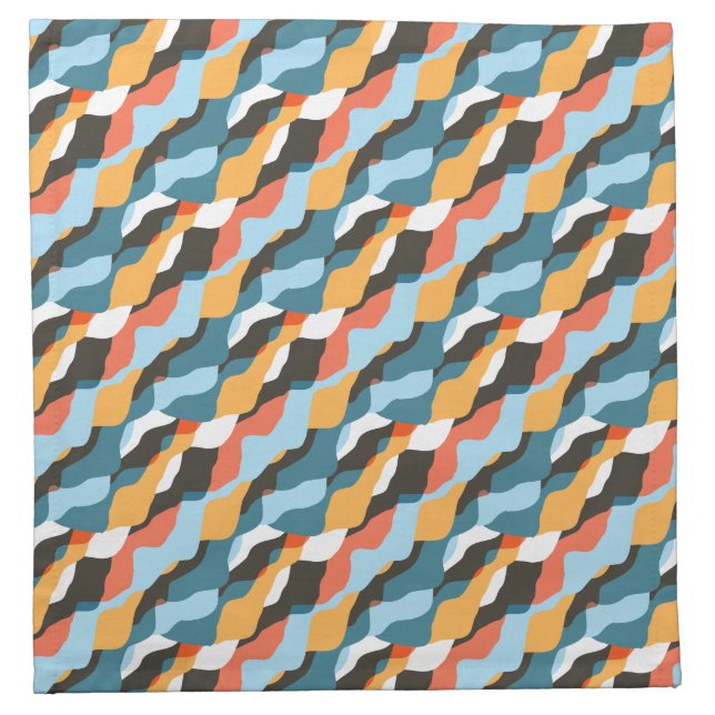 Mountain Range Waves Cloth Napkin (Front)