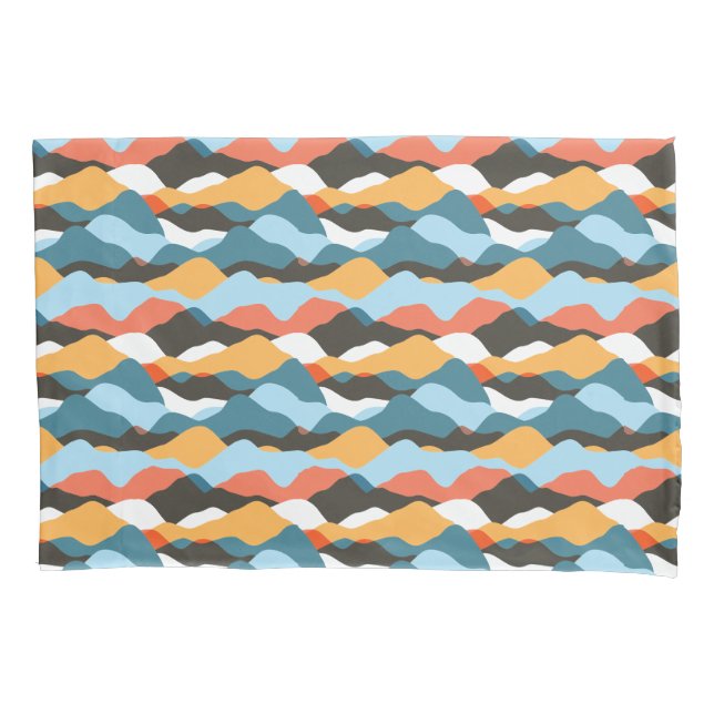 Mountain Range Waves Pillow Case (Front)
