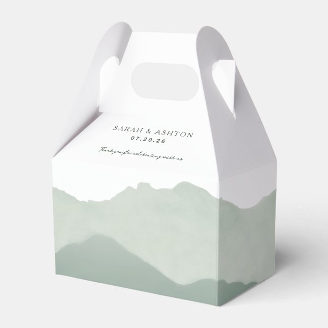 Mountain Range Wedding Favor Boxes (Front Side)