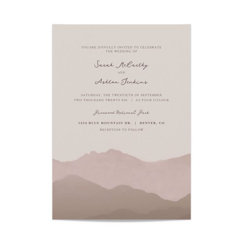 Mountain Range Wedding Invite