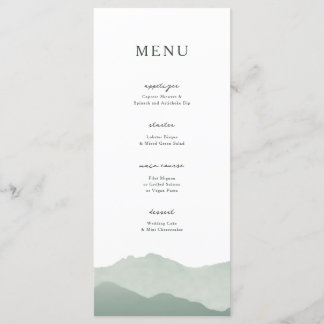Mountain Range Wedding Menu