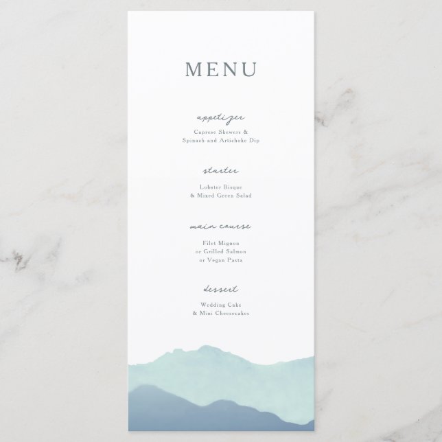 Mountain Range Wedding Menu (Front)