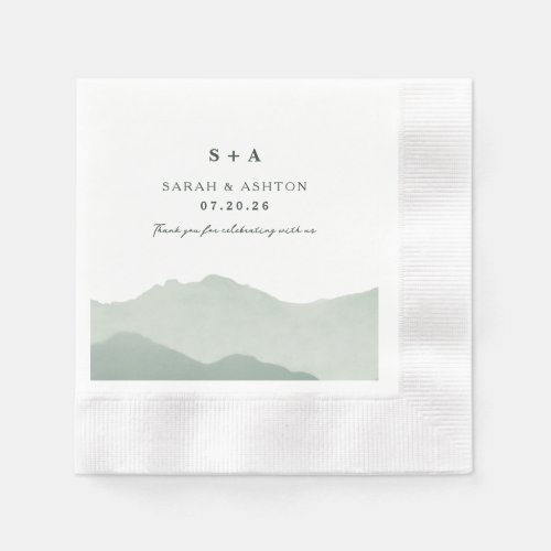 Mountain Range Wedding Napkins