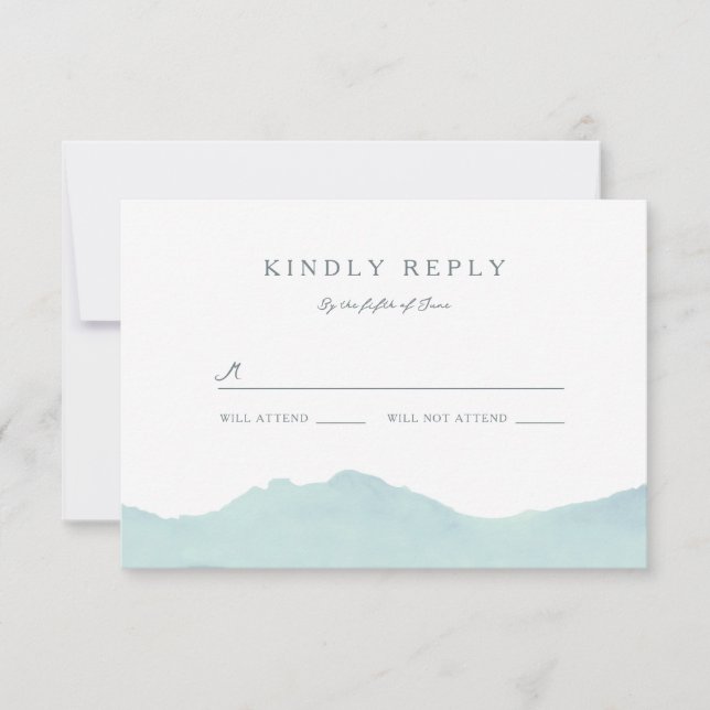 Mountain Range Wedding RSVP Card (Front)