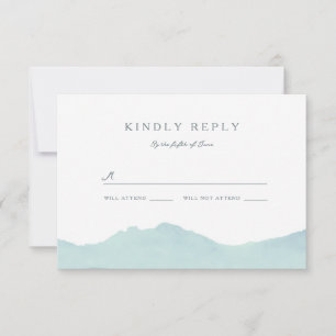Mountain Range Wedding RSVP Card