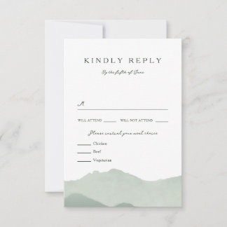 Mountain Range Wedding RSVP Card