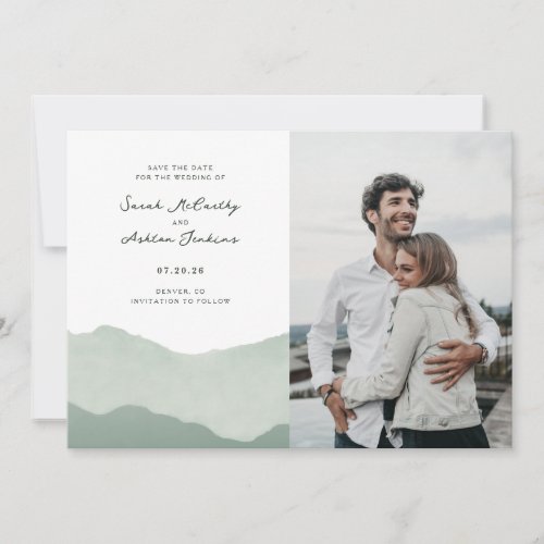 Mountain Range Wedding Save The Date