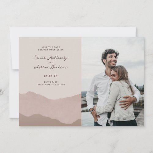 Mountain Range Wedding Save The Date