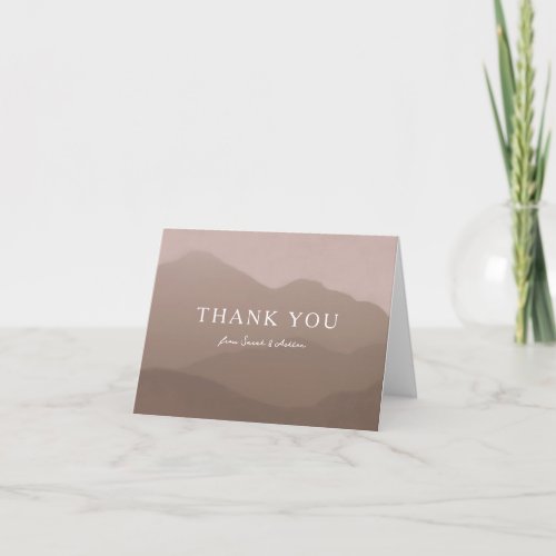 Mountain Range Wedding Thank You Card