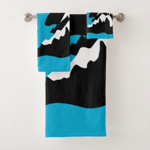 Mountain ranges flowing ranges river landscape  bath towel set