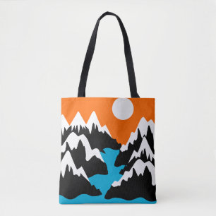 Mountain ranges lowing ranges river landscape tote bag