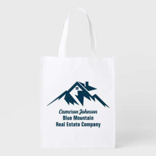 Mountain Real Estate Company Custom Marketing Grocery Bag