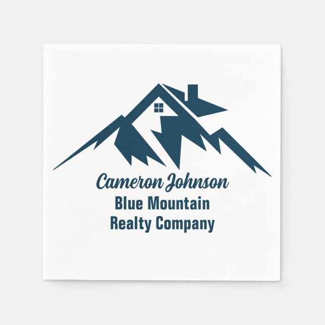 Mountain Real Estate Company Custom Marketing Napkins (Front)