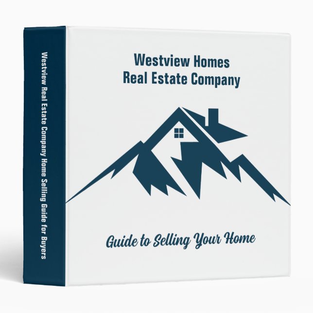 Mountain Real Estate Company Custom Realtor 3 Ring Binder (Front/Spine)