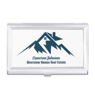 Mountain Real Estate Company Personalized Realtor Business Card Case