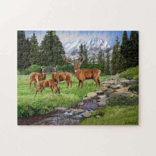 Mountain Red Deer Safari Jigsaw Puzzle