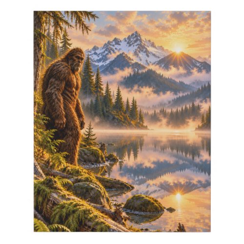 Mountain Reflections Bigfoot Faux Wrapped Canvas