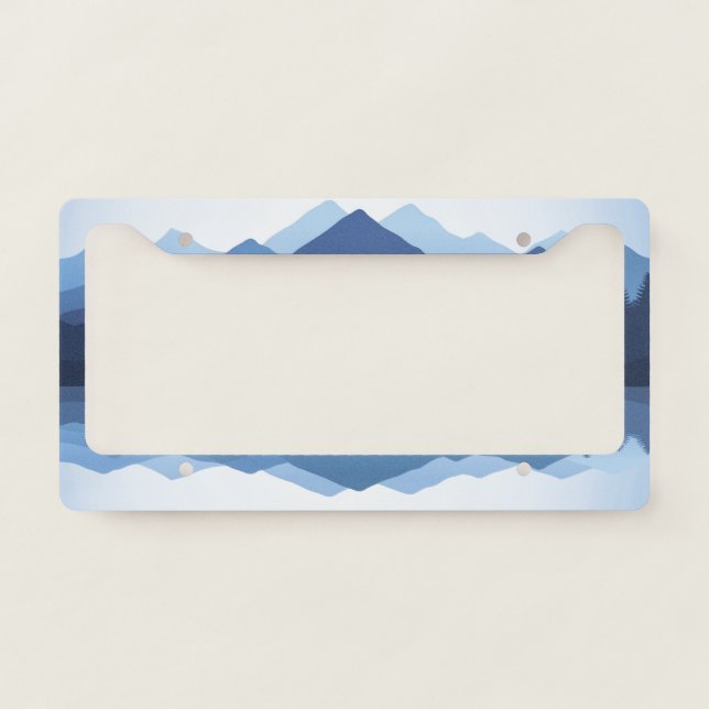Mountain Reflections Design License Plate Frame (Front)