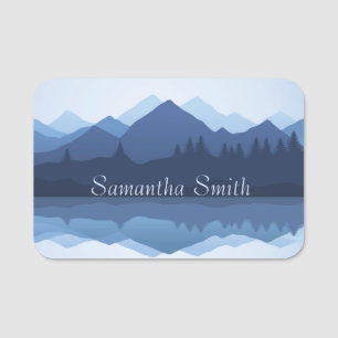 Mountain Reflections Design Name Tag