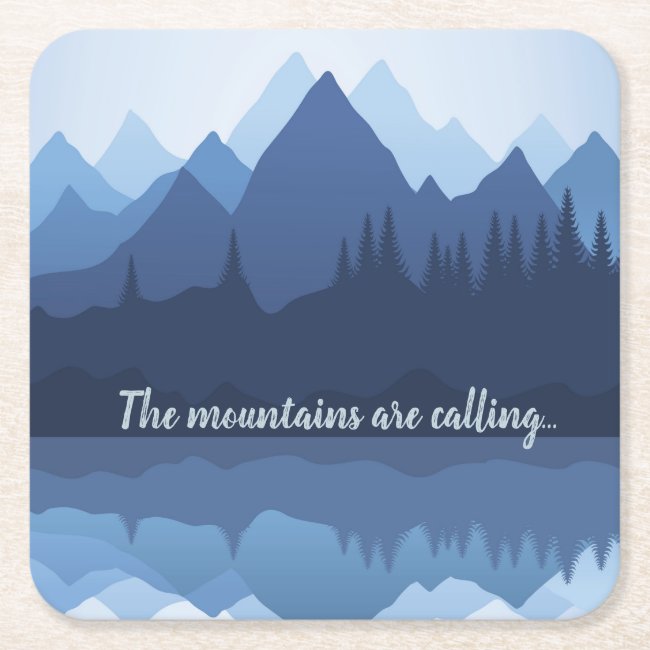 Mountain Reflections Design Paper Coaster