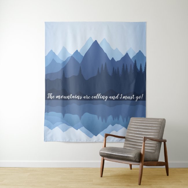 Mountain Reflections Design Wall Tapestry