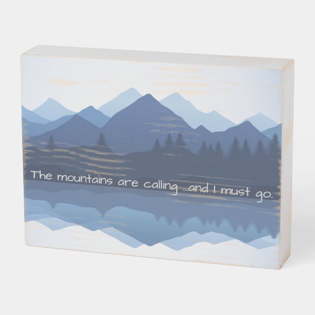 Mountain Reflections Wood Box Sign