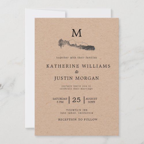 Mountain Retreat Rustic Wedding Invitation