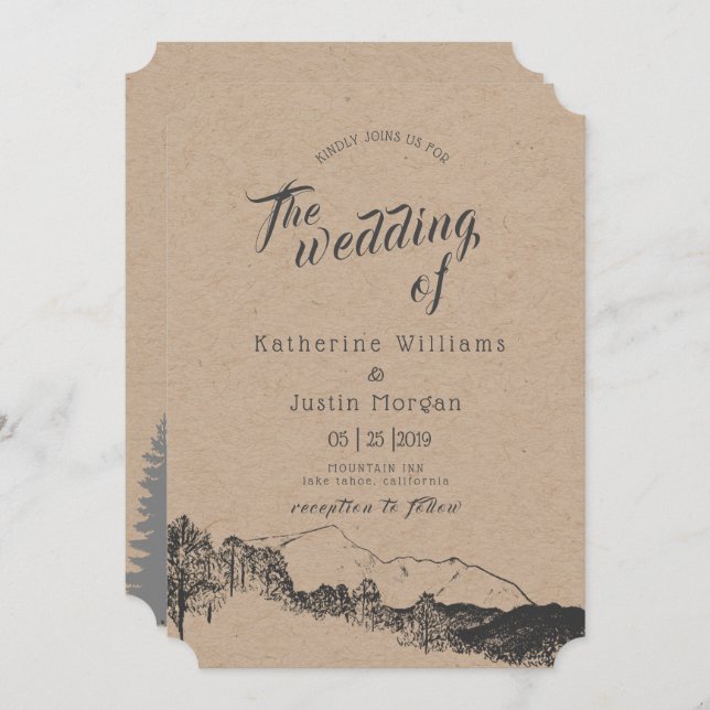 Mountain Retreat | Wedding Invitation (Front/Back)
