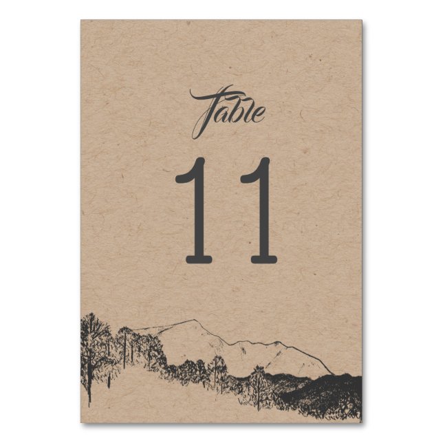 Mountain Retreat ⎢Wedding Table Card (Front)