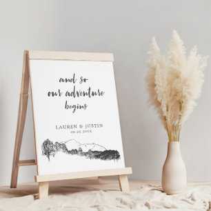 Mountain Retreat Wedding Welcome Sign