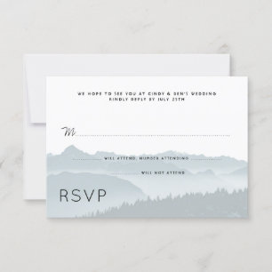 Mountain Ridge Wedding RSVP Guest Count Card