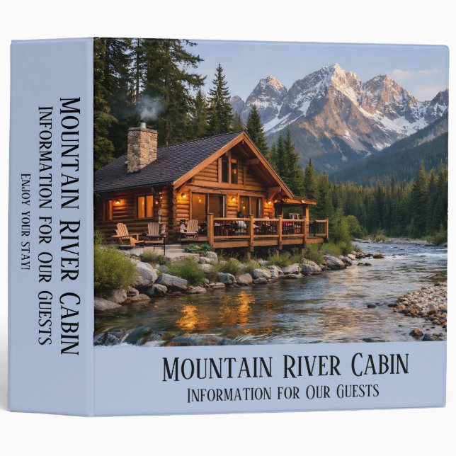 Mountain River Cabin 3 Ring Binder (Front/Spine)