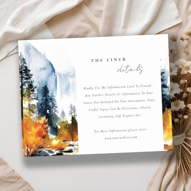 Mountain River Fall Landscape Wedding Details Enclosure Card (Creator Uploaded)