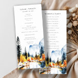 Mountain River Fall Landscape Wedding Program<br><div class="desc">Mountain River Fall Winter Landscape Theme Collection.- it's an elegant script watercolor Illustration of Mountain River National Park with Autumn Landscape , perfect for your Fall Winter Natural destination wedding & parties. It’s very easy to customize, with your personal details. If you need any other matching product or customization, kindly...</div>