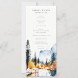 Mountain River Fall Landscape Wedding Program<br><div class="desc">Mountain River Fall Winter Landscape Theme Collection.- it's an elegant script watercolor Illustration of Mountain River National Park with Autumn Landscape , perfect for your Fall Winter Natural destination wedding & parties. It’s very easy to customize, with your personal details. If you need any other matching product or customization, kindly...</div>