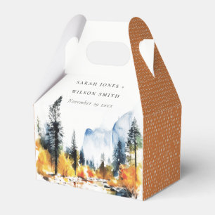 Mountain River Fall Winter Landscape Wedding Favor Boxes