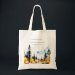Mountain River Fall Winter Landscape Wedding Tote Bag<br><div class="desc">Mountain River Fall Winter Landscape Theme Collection.- it's an elegant script watercolor Illustration of Mountain River National Park with Autumn Landscape , perfect for your Fall Winter Natural destination wedding & parties. It’s very easy to customize, with your personal details. If you need any other matching product or customization, kindly...</div>