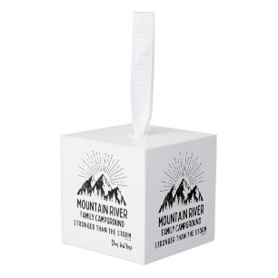 Mountain River Family Camground Cube Ornament